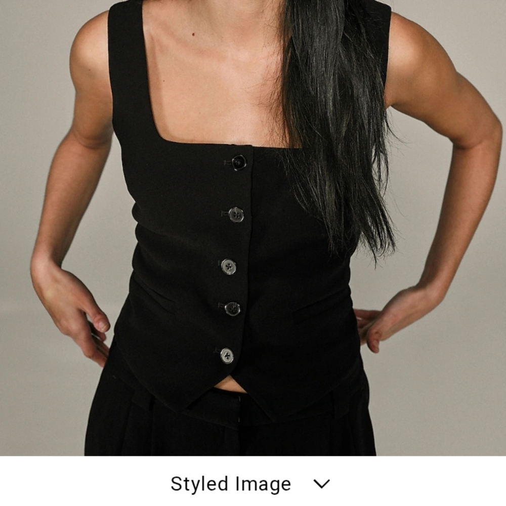 Nwt Sz8 Outfit Express Black Wide Leg Pantsuit And Matching Business Casual Vest